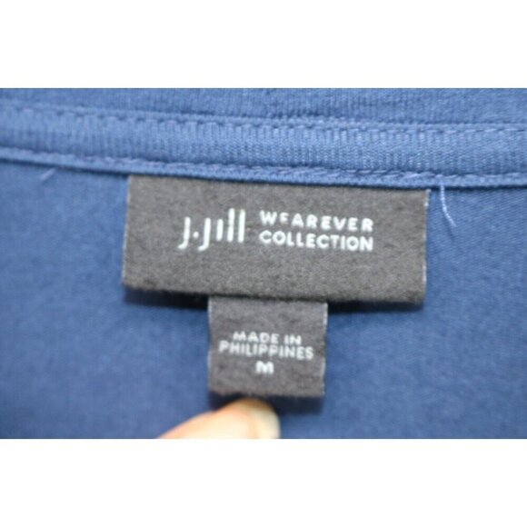 J.Jill Wearever 3/4 Sleeve Cowl Neck Top-Size Medium-Navy Blue - Picture 5 of 10